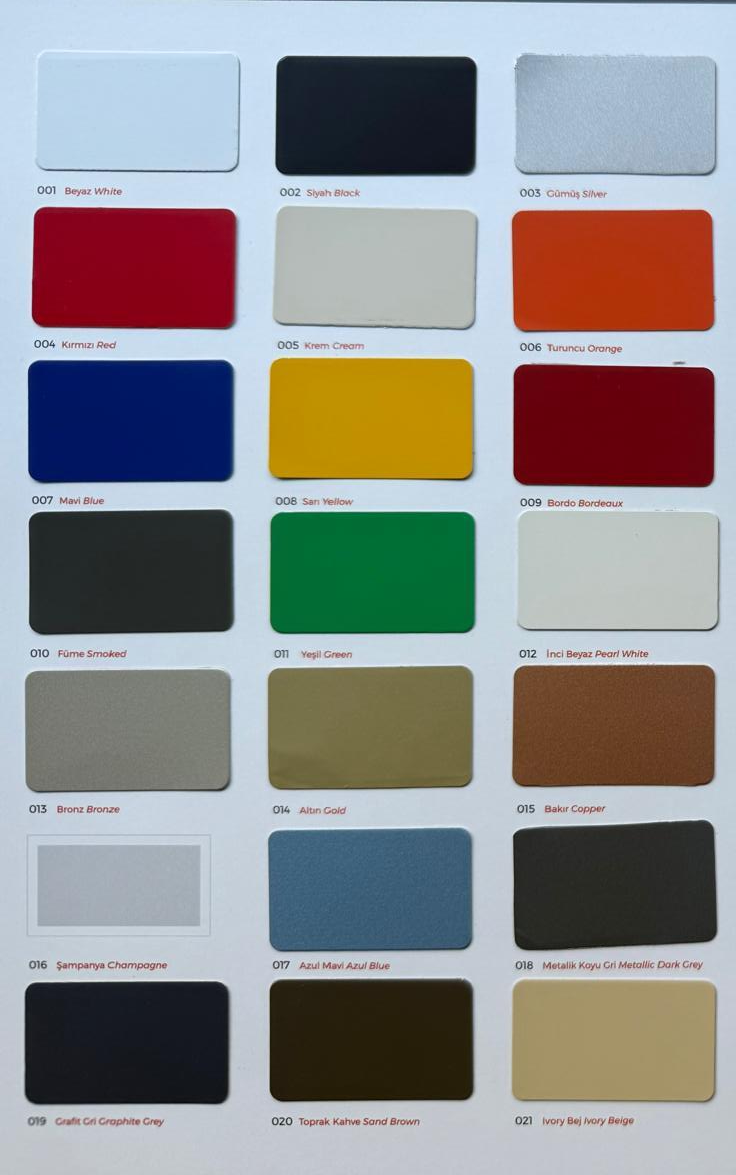 2. kalite kompozit panel kartelası