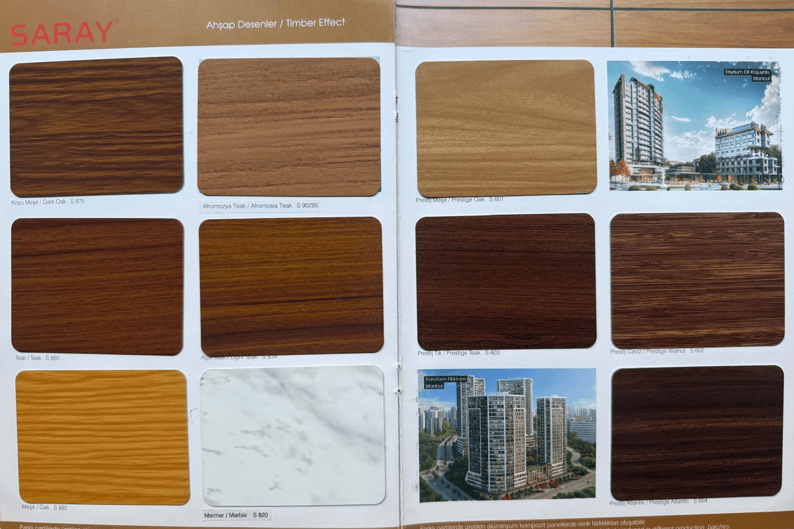 Saray Bond kompozit panel kartelası